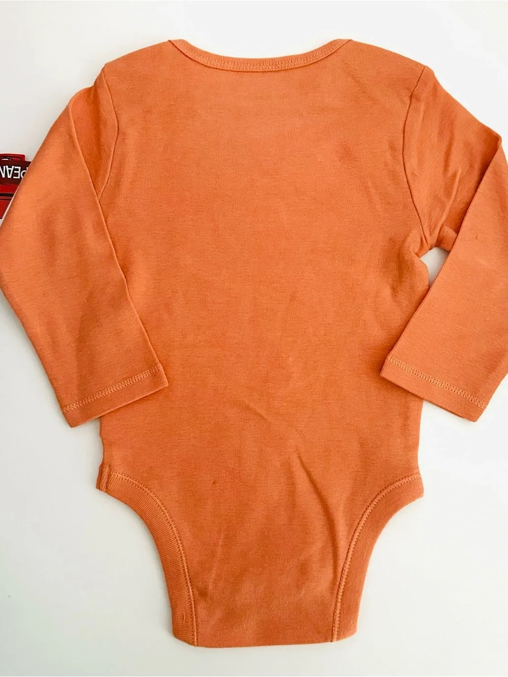 Peanuts Orange Snoopy Pumpkin Long-Sleeve Baby Bodysuit